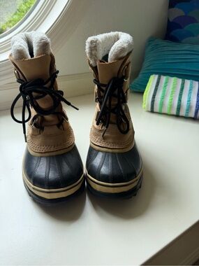Kids Waterproof Winter Yoot Pac Sorel Boots - Tan and Black